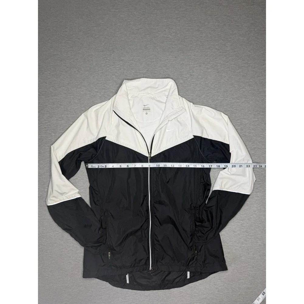 Nike Windrunner Women Black White Full Zip Running Jacket 405222-011 Medium - Picture 2 of 8